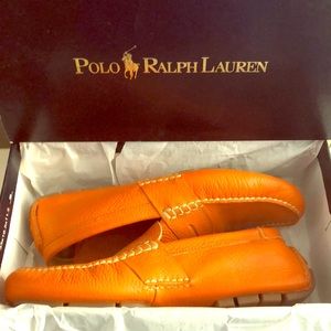 Polo Telly Loafers Leather Orange Ralf Lauren